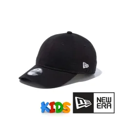 子供用 帽子 ニューエラ キッズ キャップ Child 9TWENTY ウォッシュドコットン ベーシック 無地 ハンドウォッシャブル ブラック × ホワイト 黒 【MB】