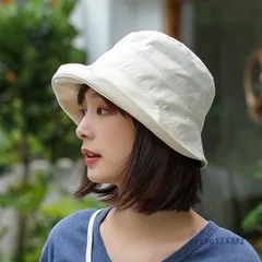 帽子 レディース 日よけ帽 ハット バケットハット シンプル 年中に使える 秋冬 コットン母 春夏 無地 大人 紫外線対策 UV対策 折りたためる 布製 小顔 つば広  vii3u555381