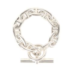 美品 HERMES エルメス シェーヌダンクル ブレスレット TGM (Chaine dancre Bracelet TGM 11Link) / シルバー Ag925 11コマ ジュエリー アクセサリー フランス製【メンズ】