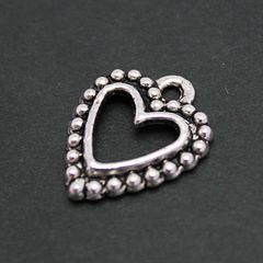 【5個パック】銀古美 ハートチャーム [17.5mm×14mm] sgy-573-5p
