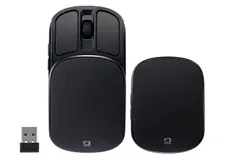 新品 Z0512 ブラック BlueLED スライドカバー 充電式 マウス コンパクト 5ボタン 静音 無線 Digio2