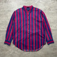 90s チャップス ポロラルフローレン ストライプ ボタンシャツ サイズ L ピンク