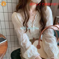 【人気商品発売中】ブラウス レディース シャツ シアー 刺繍 レース 長袖 Vネック トップス 春 夏 長袖 チュール 花柄 カジュアル 抜け感 透け感 オフイズ ナチュラル 韓国yyz018