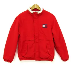 トミージーンズ フリースジャケット リバーシブル ジャンパー アウター レディース XSサイズ レッド系 TOMMY JEANS 【中古】