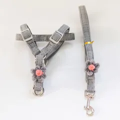 ☆ Bタイプ×グレー ☆ Sサイズ ☆ ハーネス pmyhnes01 犬 リード ハーネス 胴輪 ペット かわいい ソフト 簡単装着 散歩 お出かけ 犬用 猫用 イヌ いぬ 猫 ねこ ネコ リボン 水玉 おしゃれ 可愛い