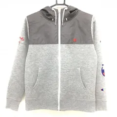 【美品】チャンピオン ジップパーカー グレー 上部切替 ブルゾン  レディース LARGE ゴルフウェア Champion