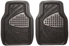 【新着商品】48x65cm 防水 シルバー 前席2枚セット デザインラバーマット 6449-80SI カーマット ボンフォーム(BONFORM)