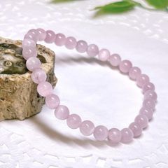 【E13449】クンツァイト　ミルキーカラー　キャッツアイ　6㎜　kunzite bracelet 天然石　天然石アクセサリー　ブレスレット