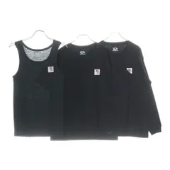 SyuMan (シューマン) 23AW FLOWER TAG 3PACK 3パックセット フロントロゴパッチ 半袖Tシャツ 長袖Tシャツ タンクトップ カットソー ブラック S&F-23aw-001