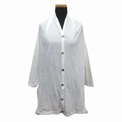 ズッカ zucca ニット カーディガン 切替 シアー バックシャツ カットソー ブラウス ボタンダウン M 白 ホワイト レディース ♪11