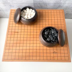囲碁セット 碁盤・碁笥・碁石 3点セット ボードゲーム 木製 伝統的 遊び 知育