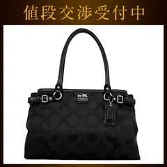 コーチ トートバッグ ブラック シグネチャー 22344 美品 キャンバス