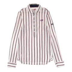 サイズ：2 MASTER BUNNY EDITION マスターバニーエディション  長袖ポロシャツ ストライプ柄 ホワイト系 [240101407226]# ゴルフウェア レディース ストスト