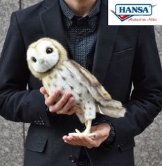 HANSA 7644 メンフクロウ 27cm BARN OWL ふくろう 梟 オウル 面梟 ぬいぐるみ ハンサ もふもふ クリスマス 誕生日 プレゼント 動物 犬 猫 鳥 うさぎ ペンギン アニマル 置物 人形 フィギュア 大きい マスコット 実物大 大型