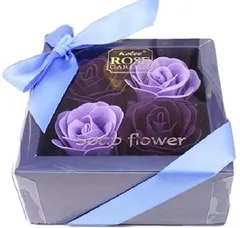 morningplace ソープフラワー ギフト ボックス 石鹸の花 プレゼント 誕生日 母の日 などに(パープル)