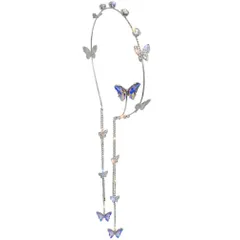 【迅速発送】LALAFINA 蝶々 髪飾り カチューシャ タッセル ピアス風 ヘアアクセサリー 蝶 髪飾り イヤリング風 華やか ヘッドドレス 花冠 撮影 写真 パーティー 結婚式 発表会 披露宴 卒業式 ヘアアクセサリー