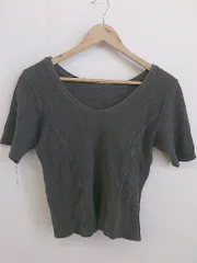 ◇ BAYFLOW ベイフロー ワッフル 半袖 ニット カットソー サイズ3 グレー系 レディース P  【中古】 【1210110000879】