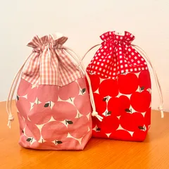給食袋   コップ袋 🍎2点セット  巾着  給食袋 北欧  女の子