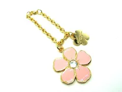 Samantha Thavasa サマンサタバサ フラワーモチーフ ラインストーン バッグチャーム キーホルダー ゴールド系×ピンク系 DY0553