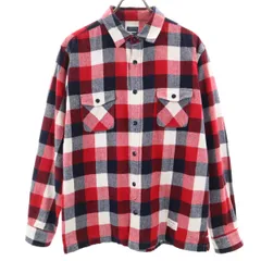XLARGE エクストララージ チェック柄 長袖 ネルシャツ L レッド メンズ 古着