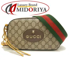 GUCCI グッチ ネオヴィンテージ メッセンジャーバッグ 476466 ショルダーバッグ GGスプリーム PVCコーティングキャンバスxレザー ベージュ ブラウン/252740【中古】