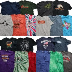古着卸 まとめ売り カラーmix プリント 半袖Tシャツ 20枚セット (メンズ XL )タイダイ アディダス アンダーアーマー 企業 中古 古着 MY8165
