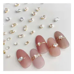 【迅速発送】ネイルパーツ 40個セット ラインストーン ネイル用 3D 立体 ゴールド シルバー ネイルストーン キラキラ ネイルセット 小さい ラインストーン クリア キラキラ ネイルアート パーツ ジュエリー デコパーツ 手芸 ハンドメイド