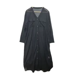 UNTITLED 黒 シースルー ロング丈ワンピース XL コットン 100 %