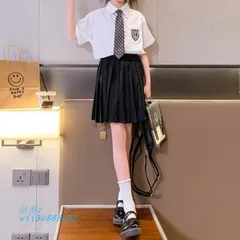 小学生 セットアップ キッズ 女の子 タイ付き ブラウス 韓国 半袖 カジュアルガー可愛い 通学 春夏 プリーツスカート 2点セット ツーピース  vii3v888682