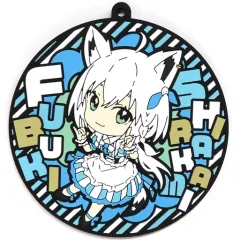 【中古】マグカップ・湯のみ 白上フブキ/背景縞模様 ラバーコースター 「ホロライブくじ～ホロクッキング～」 ラバーコースター賞