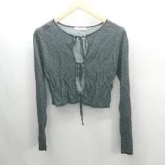 ◇ ⊂ w closet ダブルクローゼット 総柄 長袖 カーディガン サイズF ブラック系 レディース E  【1502060012638】