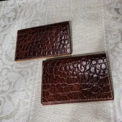 名刺入れ　カードケース　クロコ型押し ブラウン