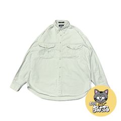 90s 古着 ドッカーズ 長袖シャツ 白シャツ 刺繍ロゴ M