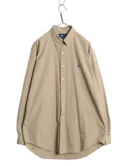 【お得なクーポン配布中!】 90s ラルフローレン オックスフォード 長袖 ボタンダウン シャツ メンズ L / オールド ポロ 長袖シャツ ワイシャツ コットン 薄手 ゆったり