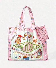 HARRY POTTER   HONEY DUKES　ハリーポッター　ハニーデュークス　エコバッグ　収納ポーチ付き　大容量　軽量　コンパクト　ピンク　買い物バッグ　買い物袋　マイバック　折りたたみショッピングバッグ　可愛い　ギフト　プレゼント　海外雑貨