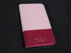 kate spade ケイトスペード iPhoneX/XS 対応 レザー 手帳型 アイフォンケース スマホケース スマホカバー レディース ピンク系 DI8272