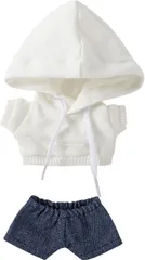 AXLUCE ぬい服-ぬいぐるみ-服-10cm パーカー-デニムパンツ-人形(ホワイト,  10cm)