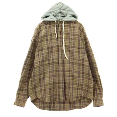 B:MING by BEAMS ビーミングバイビームス チェック柄 シャツジャケット S ブラウン系 Wide fit フーディー メンズ 古着