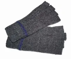 コムサイズム 手袋 ニット 先なし 指なし グレー 防寒 防風 耐寒 保温