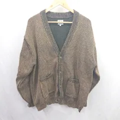 ◇ ⊇ ROUGH TRADE ラフトレード ゆったり 長袖 カーディガン サイズL ブラウン ブラック メンズ E  【1506110001955】