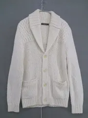 ◇ COMME CA MEN コムサメン 長袖 ニット カーディガン サイズM アイボリー レディース  【1206010004338】
