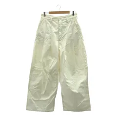 【美品】  SHINYA KOZUKA / シンヤコヅカ | 2024SS | Hi BAGGY WITH NO PRINT 2タック ポリコットンツイル バギーパンツ | M | SNOW / スノー | メンズ