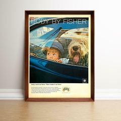 BODY BY FISHER 1960年代 アメリカ ヴィンテージ 雑誌 広告 額付 ポスター