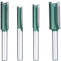 【在庫処分】工業用品質ルータービット 電動トリマー用ビット切削工具 6.35mmシャンク超硬刃ルータービットCNC彫刻機＆フライス旋盤工具 2刃切断ルータービット タングステン鋼ほぞカッター ビット Bestgle超硬ストレートビット4本組トリマー