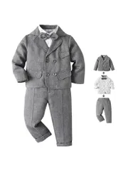 子供服 キッズ フォーマル スーツセット ブレザー 男の子 ベビー服 3点セット ベスト シャツ パンツ 卒園式 入園式 演奏会七五三 お宮参り タキシード風 結婚式 入学式 80 90 100 110 120 130 140cm