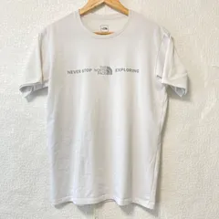 (^w^)b THE NORTH FACE  ザ・ノースフェイス クルーネック 半袖 Tシャツ ロゴプリント TEE シンプル スポーティ ストリート トップス シンプル 爽やか ホワイト 白 メンズ 男性 サイズ M