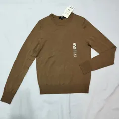 T0001 【送料無料】★新品未使用★ ユニクロ　ブラウン　クルーネックセーター　Sサイズ　UNIQLO　春　秋　タグ付き