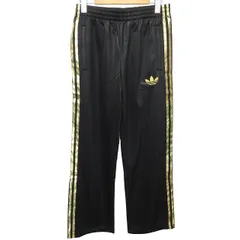 アディダスオリジナルス adidas originals タグ付き 90s 黒タグ トラックパンツ イージーパンツ ジャージ サイドライン トレイフォイルロゴ 刺? 黒×金 ブラック×ゴールド S 1027 STKのサムネイル