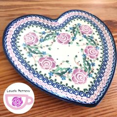 ハートのプレート　20cm×21cm 紫バラ ツェラミカミレナ