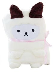 【在庫処分】Azrte(アズルテ) 大判 アニマル ブランケット あったか フリース りぼん 巻き 可愛い ひざ掛け 枕 ひつじ